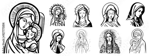 symbolic icons of mary representing peace and spirituality