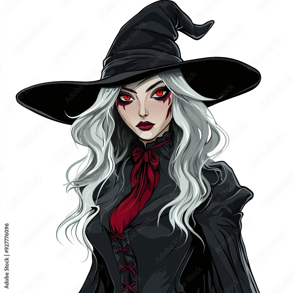 Whimsical Halloween Witch and Pumpkin. White background. AI generated image Whimsical Halloween Witch and Pumpkin. White background. AI generated image