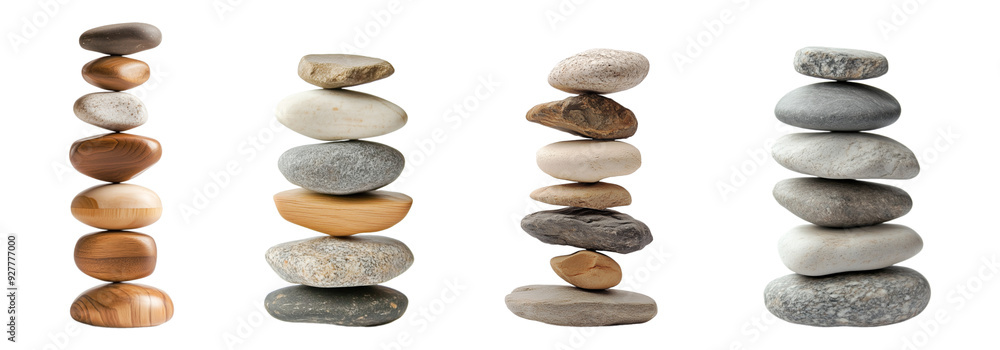 collection of various zen stones on transparent background. each one is shot separately collection of various zen stones on transparent background. each one is shot separately