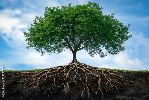 Wallpaper Mural Tree of Life: Deep Roots and Lush Green Canopy Torontodigital.ca