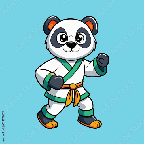 panda karate kimono judo taekwondo vector sport mascot