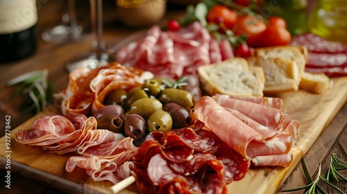 Buffet assorted deli meats including prosciutto salami picture