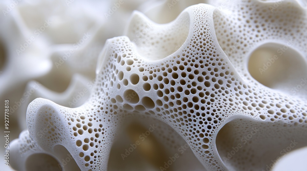 Abstract White Sculpture with a Porous Structure Abstract White Sculpture with a Porous Structure