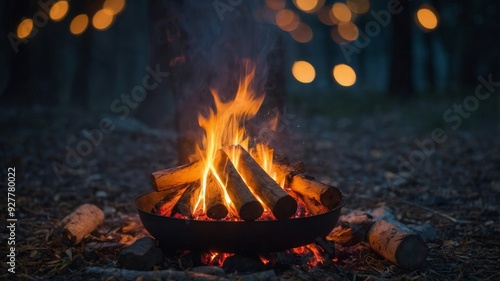 A flickering campfire provides both warmth and light allowing the dinner to continue long into the starfilled night.