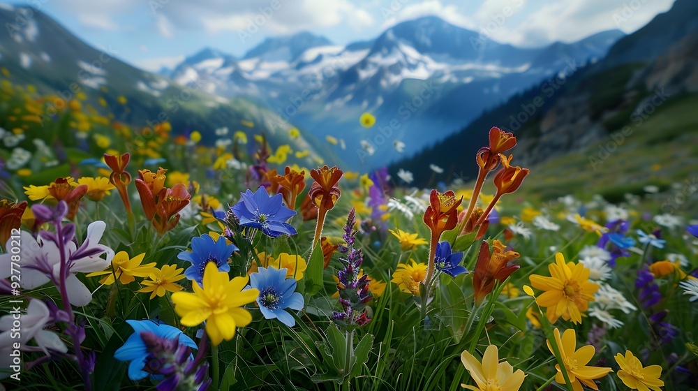 Fototapeta premium Flowers magnificent and rare plants growing in high