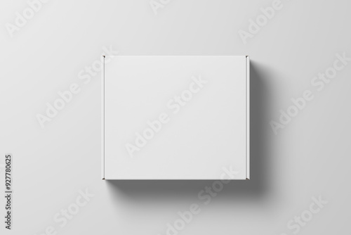 White paper kraft cardboard box made from recyled paper open and isolated on white background, 3D illustration, 3D rendering