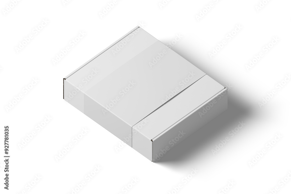 White paper kraft cardboard box made from recyled paper open and isolated on white background, 3D illustration, 3D rendering White paper kraft cardboard box made from recyled paper open and isolated on white background, 3D illustration, 3D rendering
