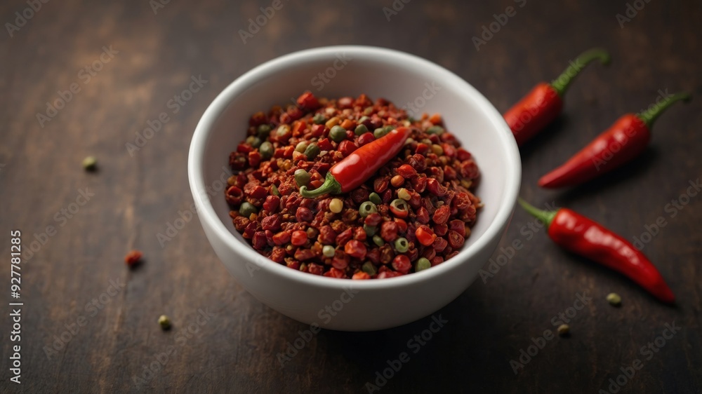 concept food minimalistic background, red a on pepper chili Red. concept food minimalistic background, red a on pepper chili Red.