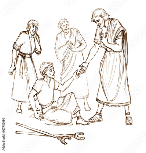 Tableau sur toile Apostle Peter heals a lame man