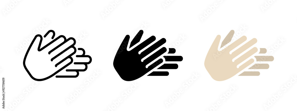 Hands clapping icon. Applause symbol. Washing hands vector illustration. Hands rubbing sign. Gesture concept. Hands clapping icon. Applause symbol. Washing hands vector illustration. Hands rubbing sign. Gesture concept.