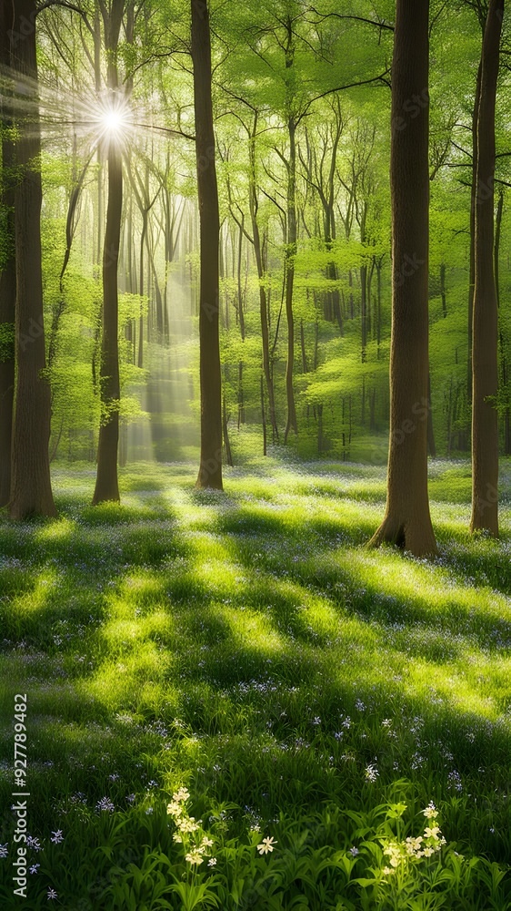 Fototapeta premium sun rays in the forest