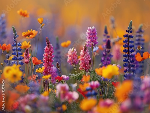 Obraz na płótnie Colorful Wildflowers in a Meadow w salonie