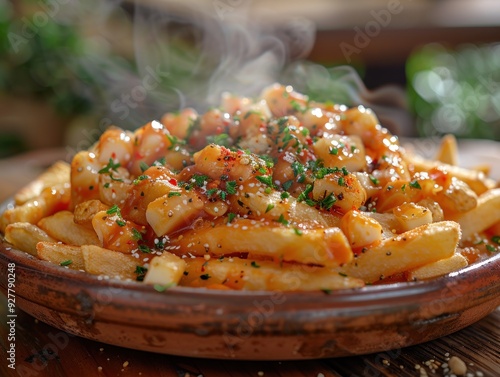 Obraz na płótnie A Plate of Poutine w salonie