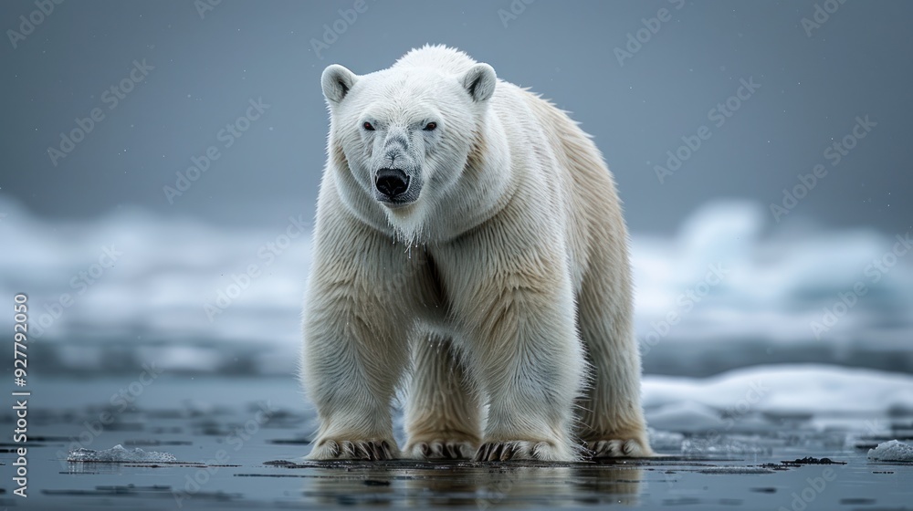 Majestic Polar Bear in Arctic Landscape