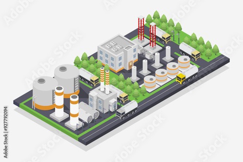 Oil refinery isometric