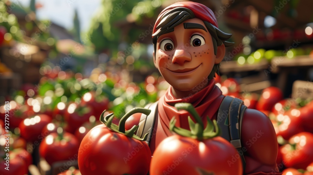 Smiling Tomato Farmer