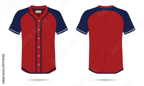 Photography Baseball jersey uniform mockup front and back view