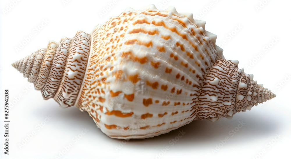 Beautiful spiral seashell on a neutral background captured in natural light Beautiful spiral seashell on a neutral background captured in natural light
