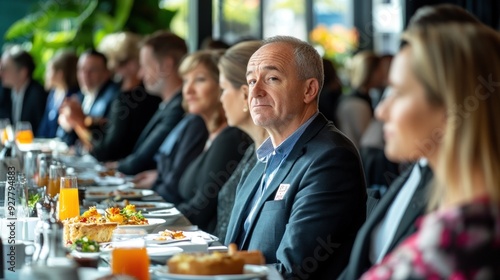 Business Meeting in a Modern Restaurant