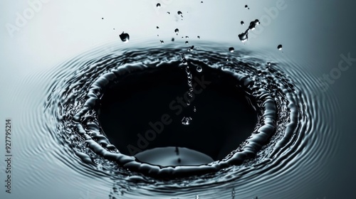 Water absorption hole on white background in concept photo