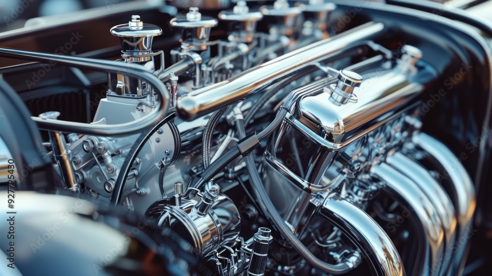 Close-up of a Classic Car Engine Close-up of a Classic Car Engine