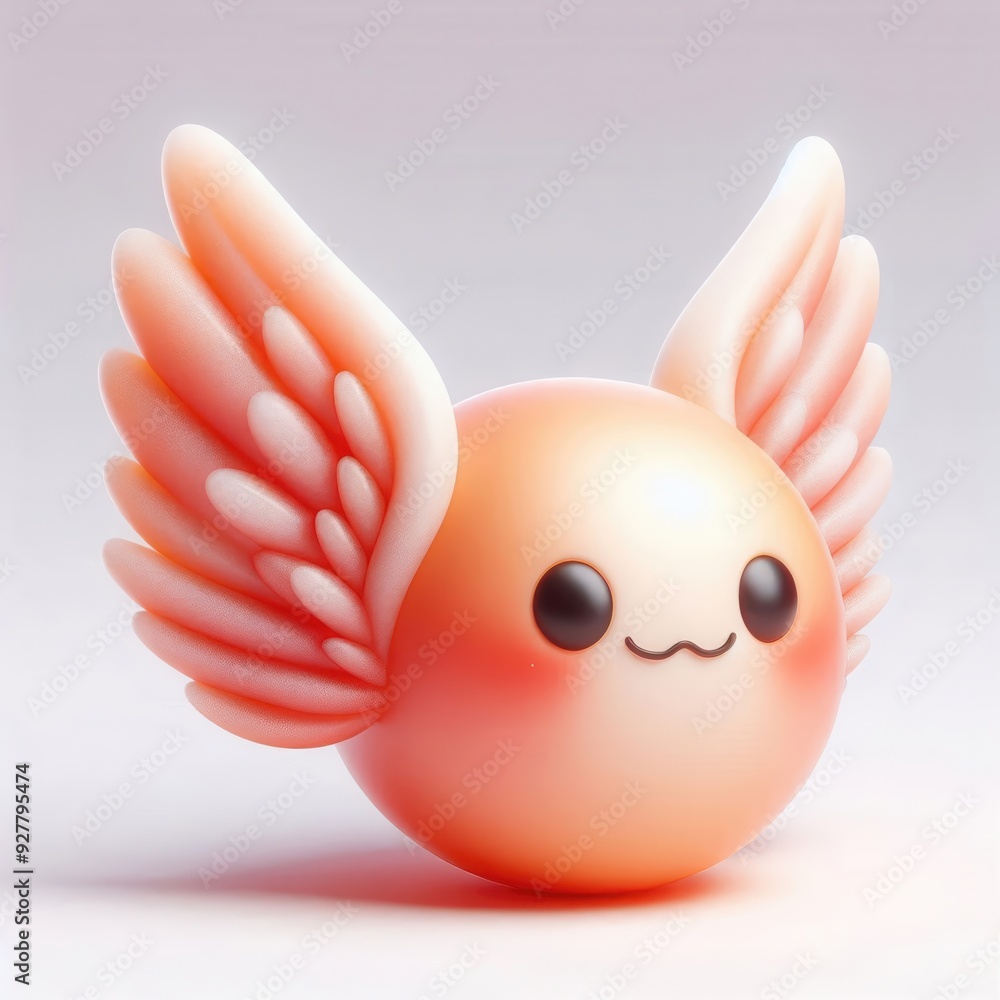 A cute and whimsical character featuring a round body and delicate wings, perfect for children's products, illustration, and playful branding. A cute and whimsical character featuring a round body and delicate wings, perfect for children's products, illustration, and playful branding.