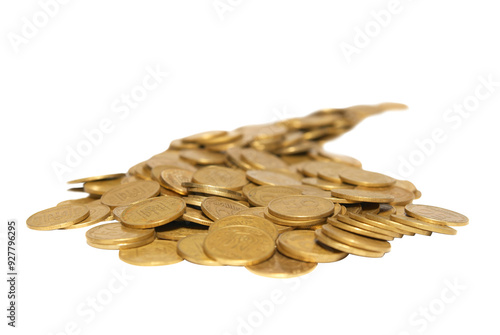Road of golden coins in PNG isolated on transparent background