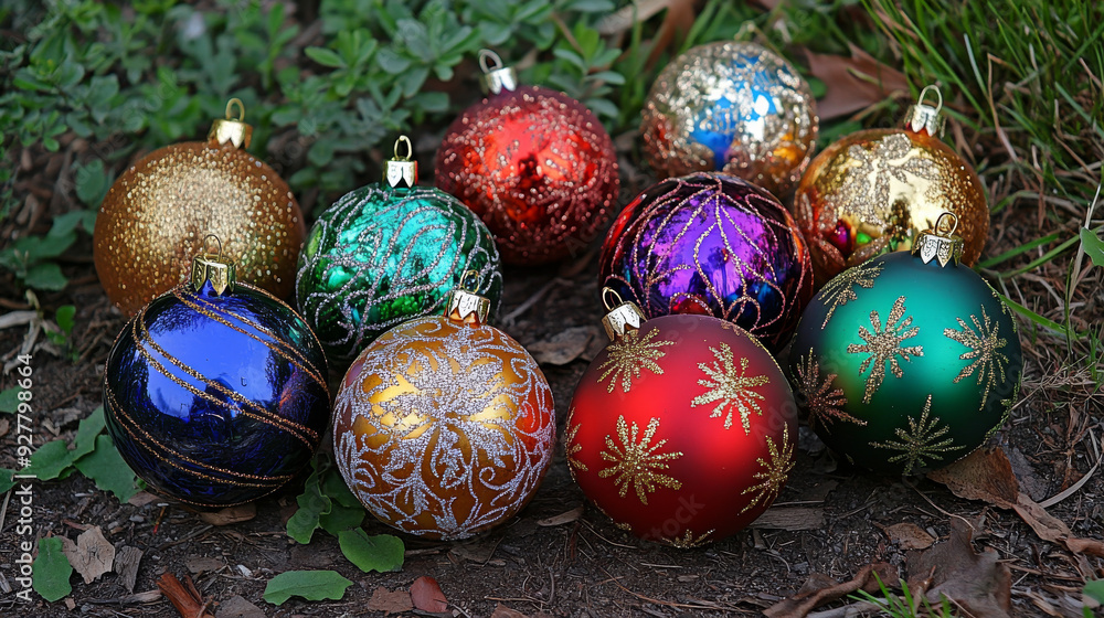 Bright and festive Christmas ornaments, perfect for decorating your home during the holidays. Bright and festive Christmas ornaments, perfect for decorating your home during the holidays.