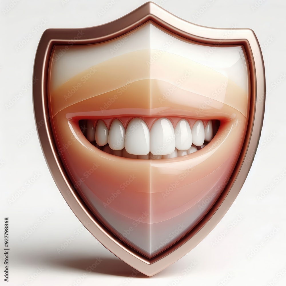 A creative design featuring a smiling mouth enclosed in a shield, symbolizing dental health, protection, and wellness. A creative design featuring a smiling mouth enclosed in a shield, symbolizing dental health, protection, and wellness.