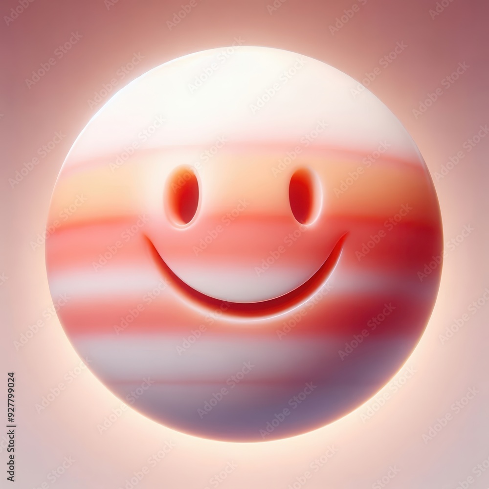 Playful abstraction of a smiling planet, combining whimsical design with vibrant colors. Ideal for children's content, art projects, or positivity-themed visuals. Playful abstraction of a smiling planet, combining whimsical design with vibrant colors. Ideal for children's content, art projects, or positivity-themed visuals.