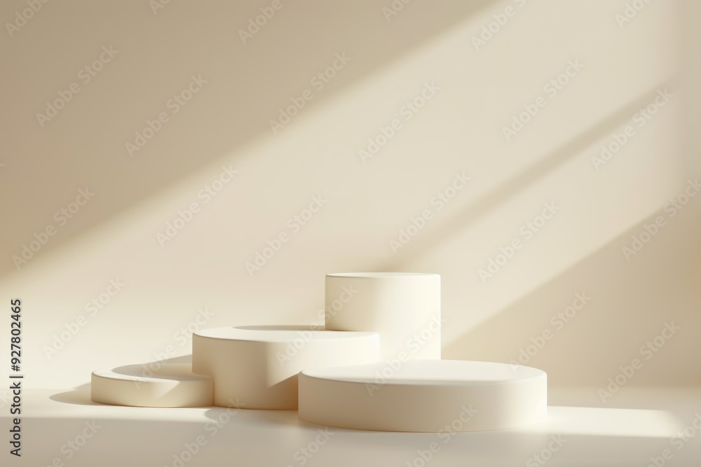Minimalist 3D Plasticine Style Abstract Podium with Soft Lighting for Product Display and Design Minimalist 3D Plasticine Style Abstract Podium with Soft Lighting for Product Display and Design