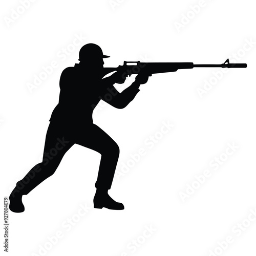 silhouette of a person with a gun