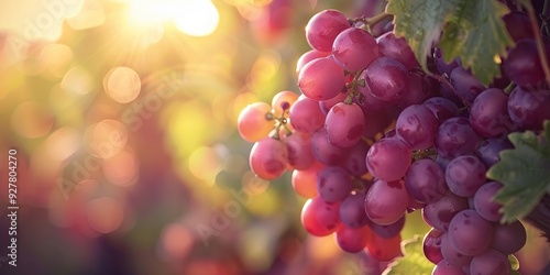 Grape bunch in the vineyard with shallow depth of field