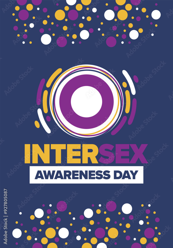 Obraz premium Intersex Awareness Day. Human Rights. Internationally observed event. Celebrate annual in October 26. Intersex people community. Freedom and solidarity. Poster, card, banner and background. Vector