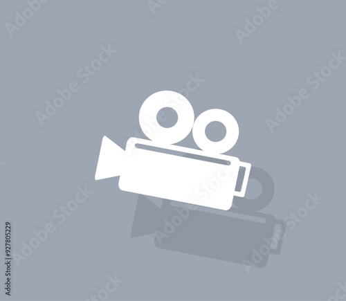Vector icon of white color with shadow on gray background