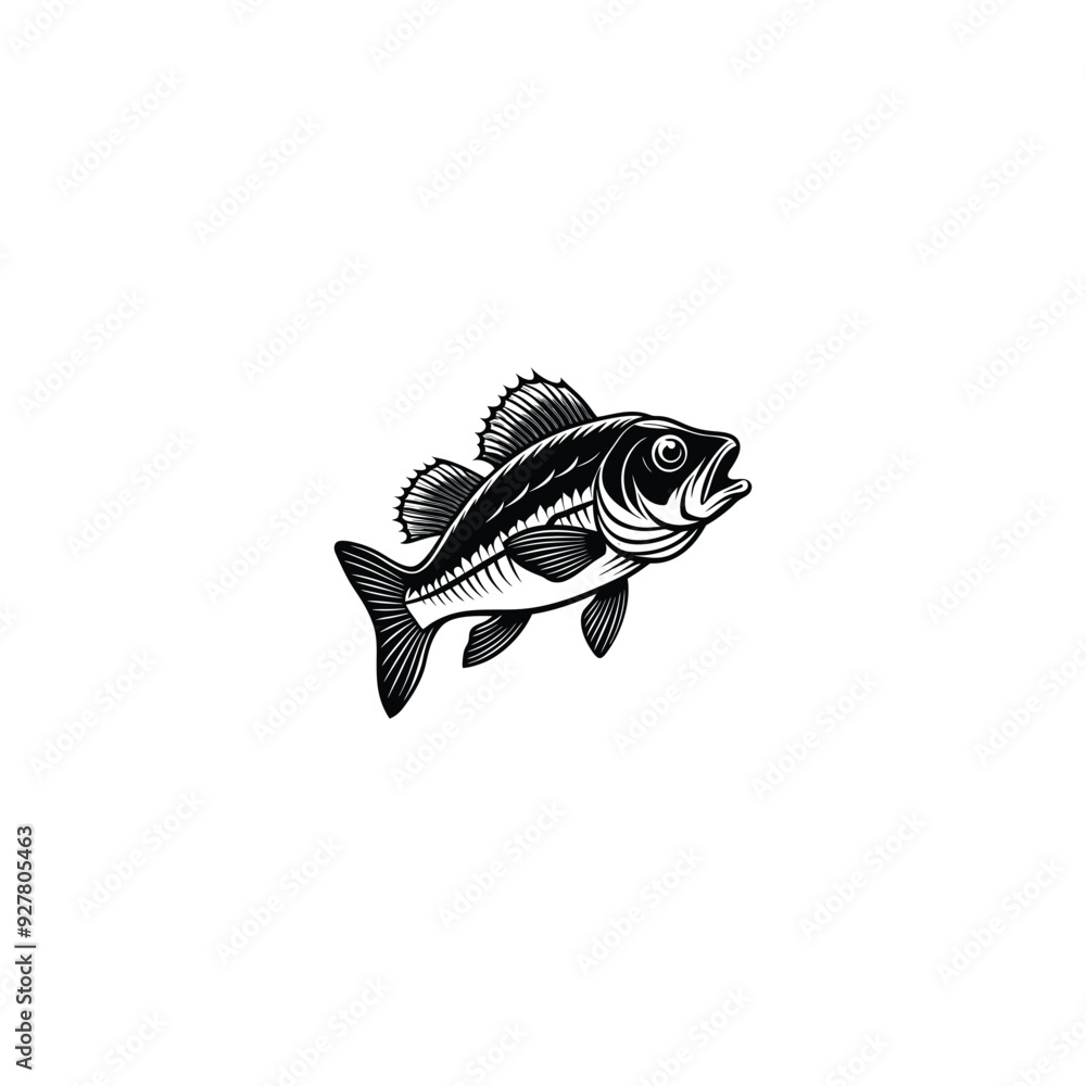 bass fish isolated on white background bass fish isolated on white background