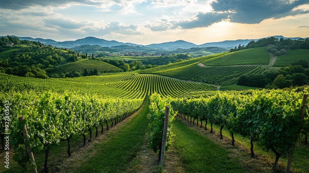 Fototapeta premium Vineyard Landscape in Rural Setting