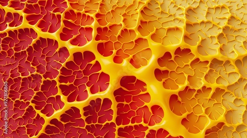 Wallpaper Mural Illustration of Arterial Wall Showing Red and Yellow Veins Variance. Torontodigital.ca