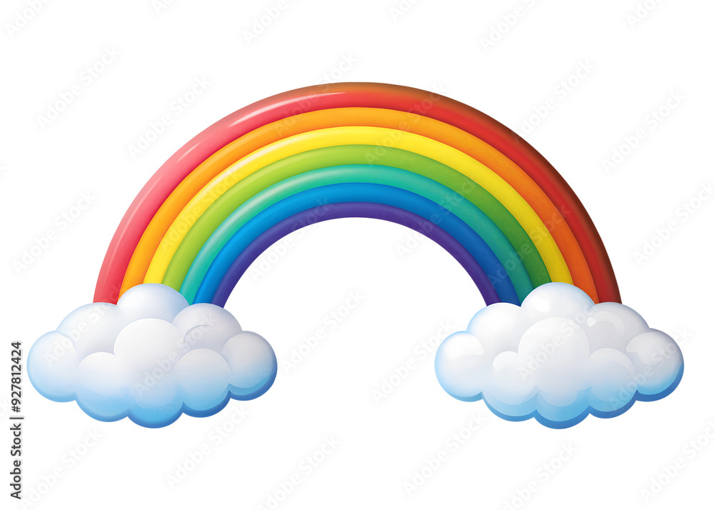 Rainbow with clouds, isolated on a transparent background Rainbow with clouds, isolated on a transparent background