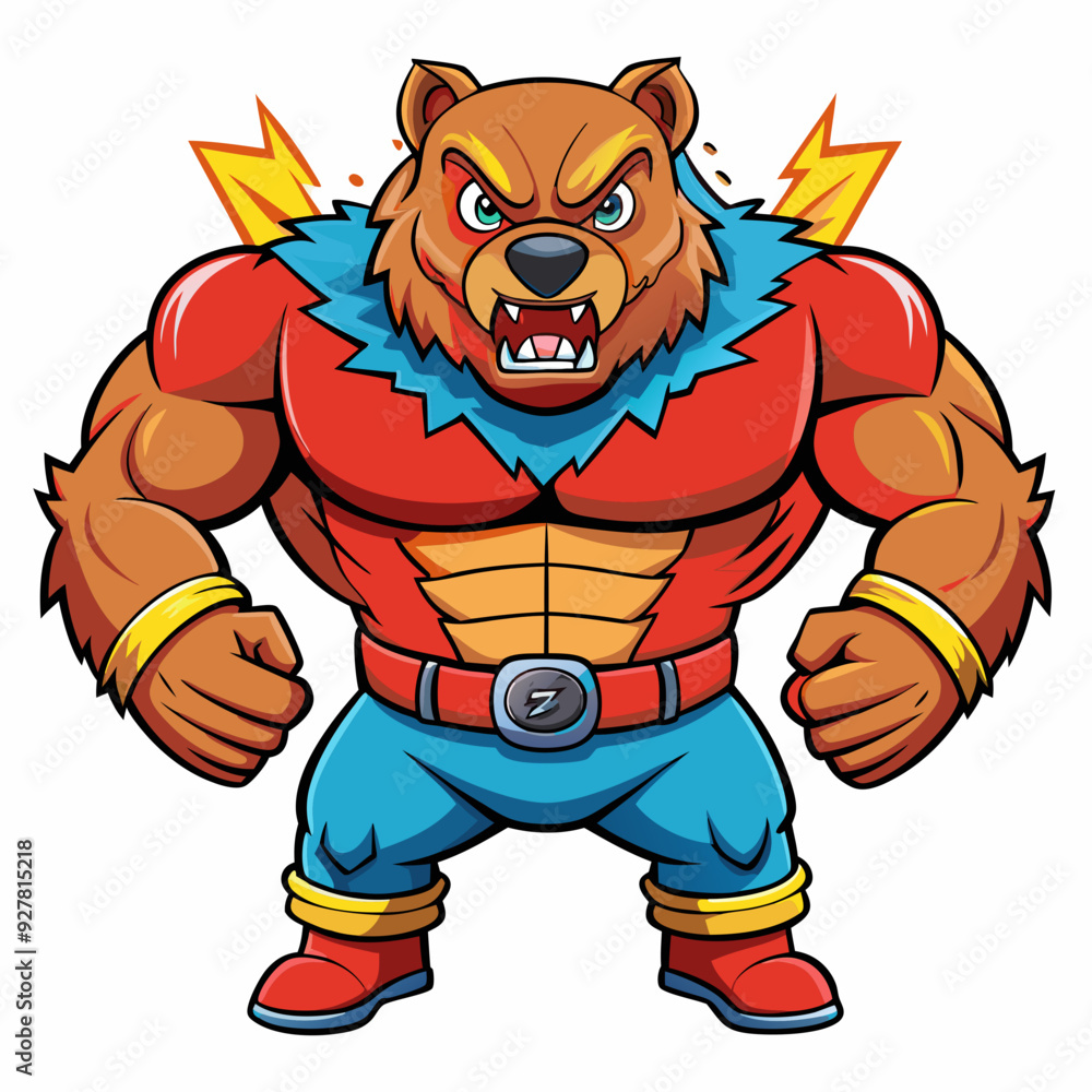 vector illustration of powerfull bear vector illustration of powerfull bear
