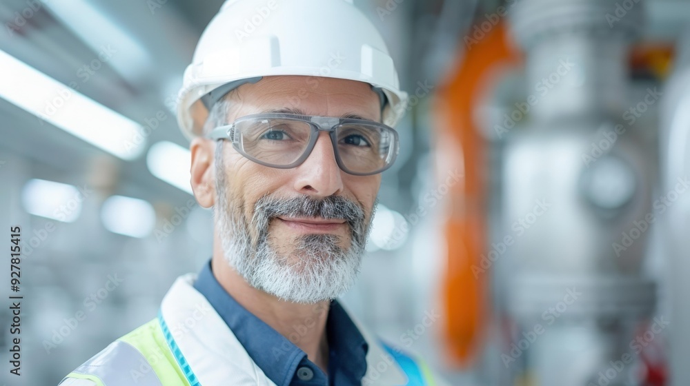 hispanic mid-age man employee operating production line machine in dairy factory, copy space hispanic mid-age man employee operating production line machine in dairy factory, copy space