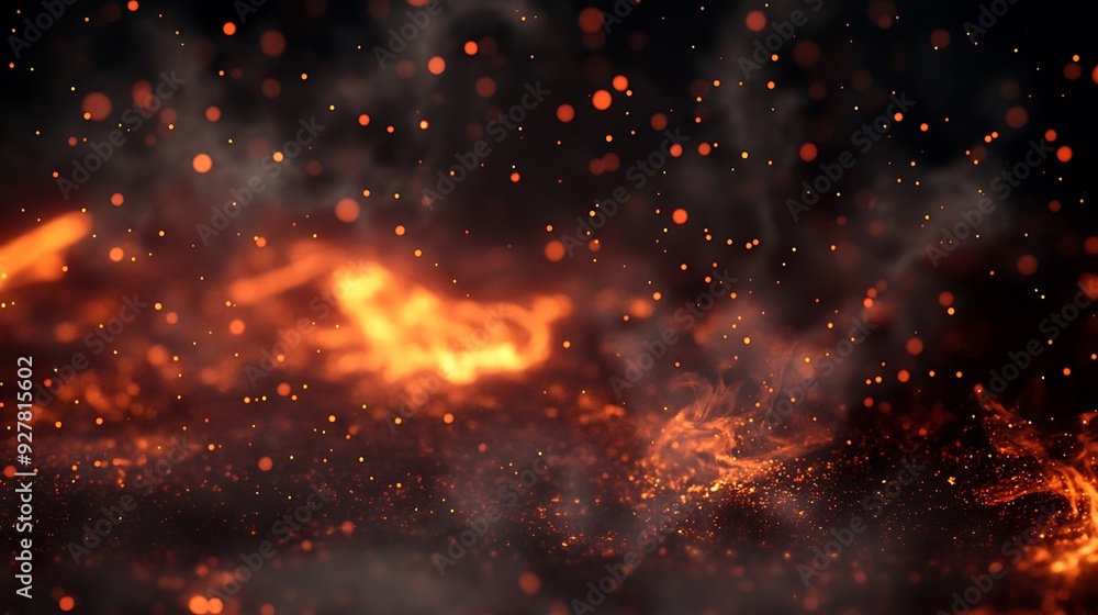 Abstract background of fire and smoke with bokeh effect. Abstract background of fire and smoke with bokeh effect.