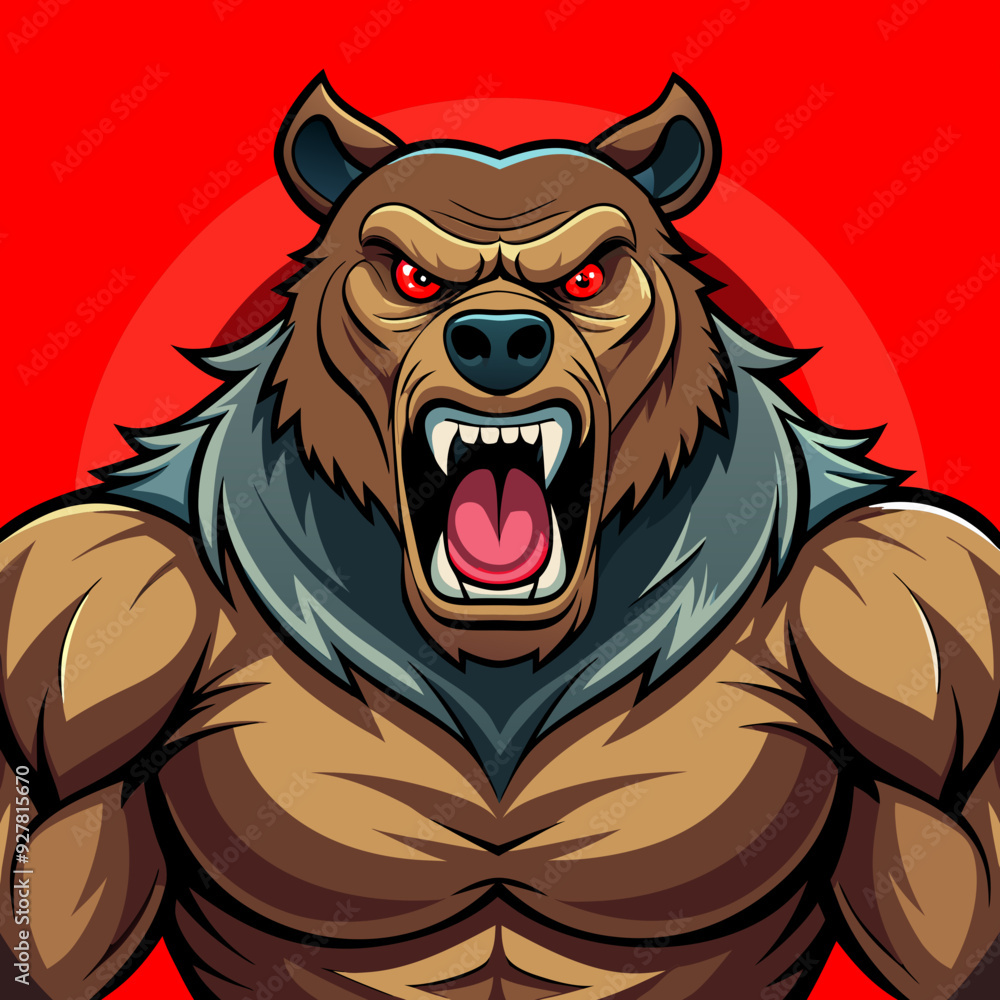 vector illustration of powerfull bear vector illustration of powerfull bear