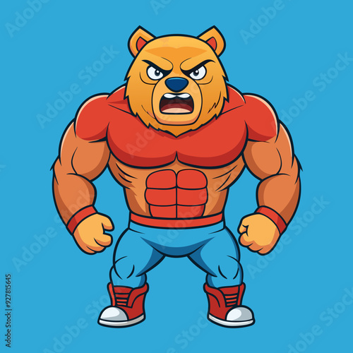 vector illustration of powerfull bear