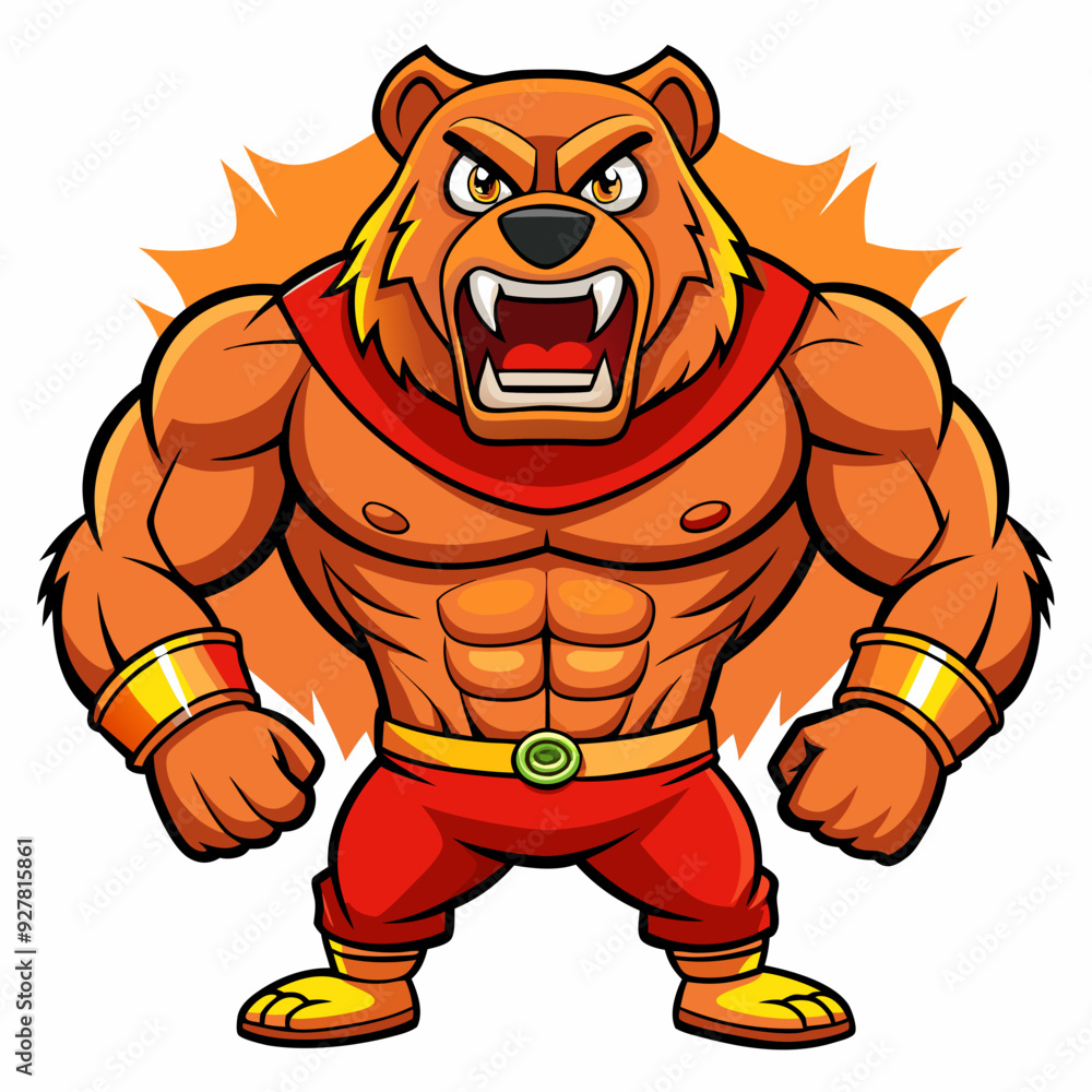 vector illustration of powerfull bear vector illustration of powerfull bear