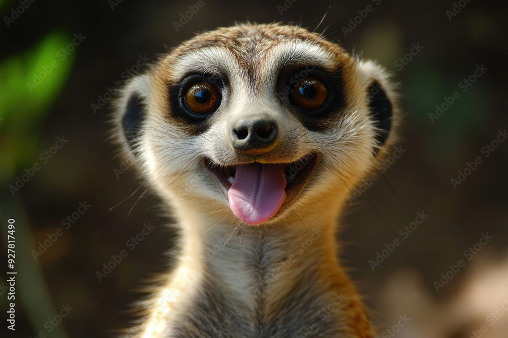 Fototapeta premium A portrait of a funny animal making a silly expression.