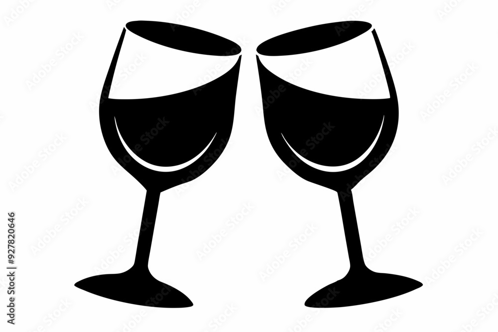 Wine glasses silhouette vector, wine icon, cheers with wine glasses. vector illustration
Wine glasses silhouette vector, wine icon, cheers with wine glasses. vector illustration