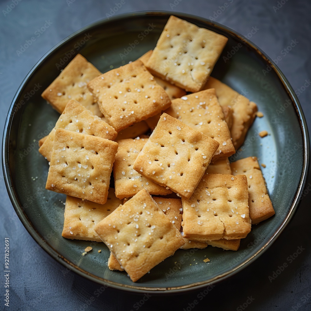 Generative AI a plate of salty and dry home-made biscuits Generative AI a plate of salty and dry home-made biscuits
