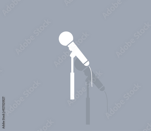 Vector icon of white color with shadow on gray background