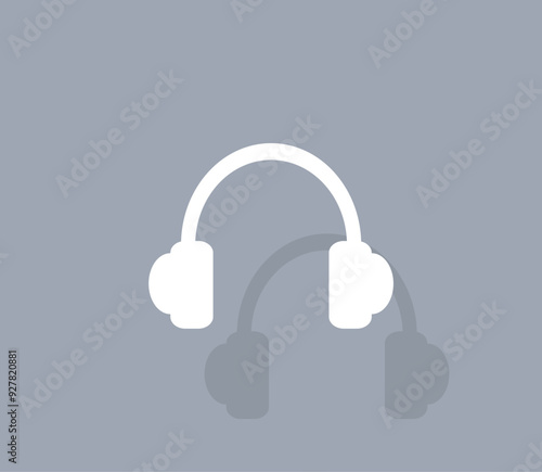 Vector icon of white color with shadow on gray background